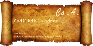 Csákó Andrea névjegykártya